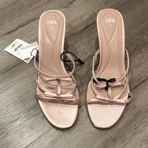 Zara Blush Strappy Heels - Picture 1 of 6